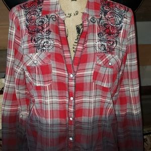 Rhinestone & stud Western shirt lightweight